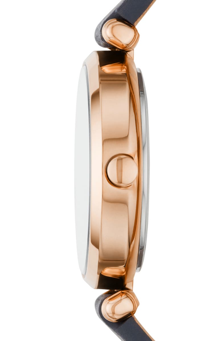 Skagen Amberline Leather Strap Watch, 28mm, Alternate, color,