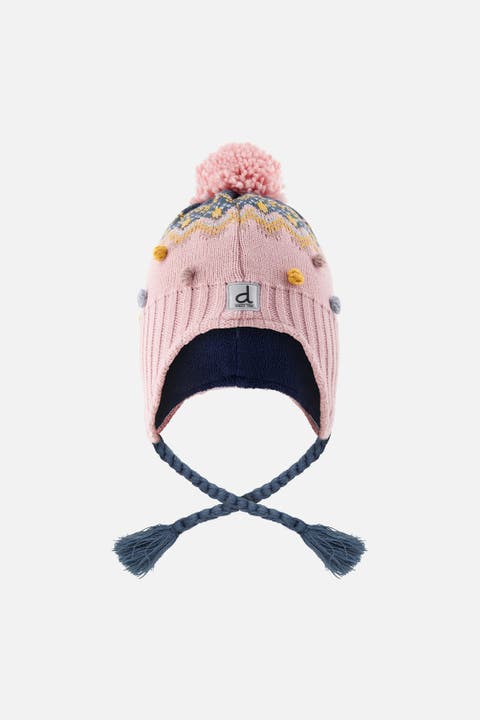 Winter Peruvian Fleece-Lined Braided Pompom Knit Hat