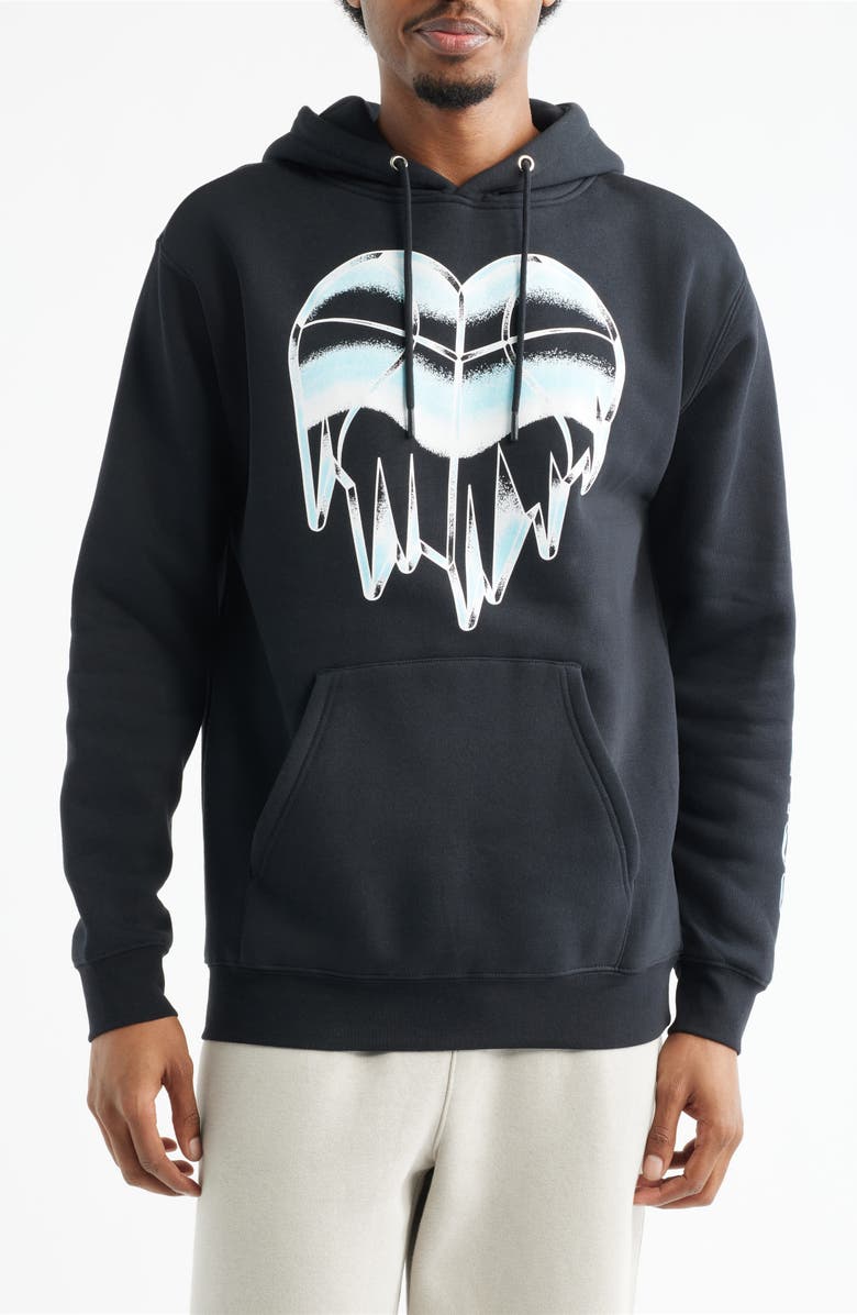 OVERTIME Cold Hearts Iced Pullover Hoodie, Main, color, Black