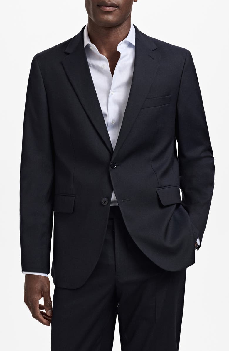 MANGO Slim Fit Suit Blazer, Main, color, Navy