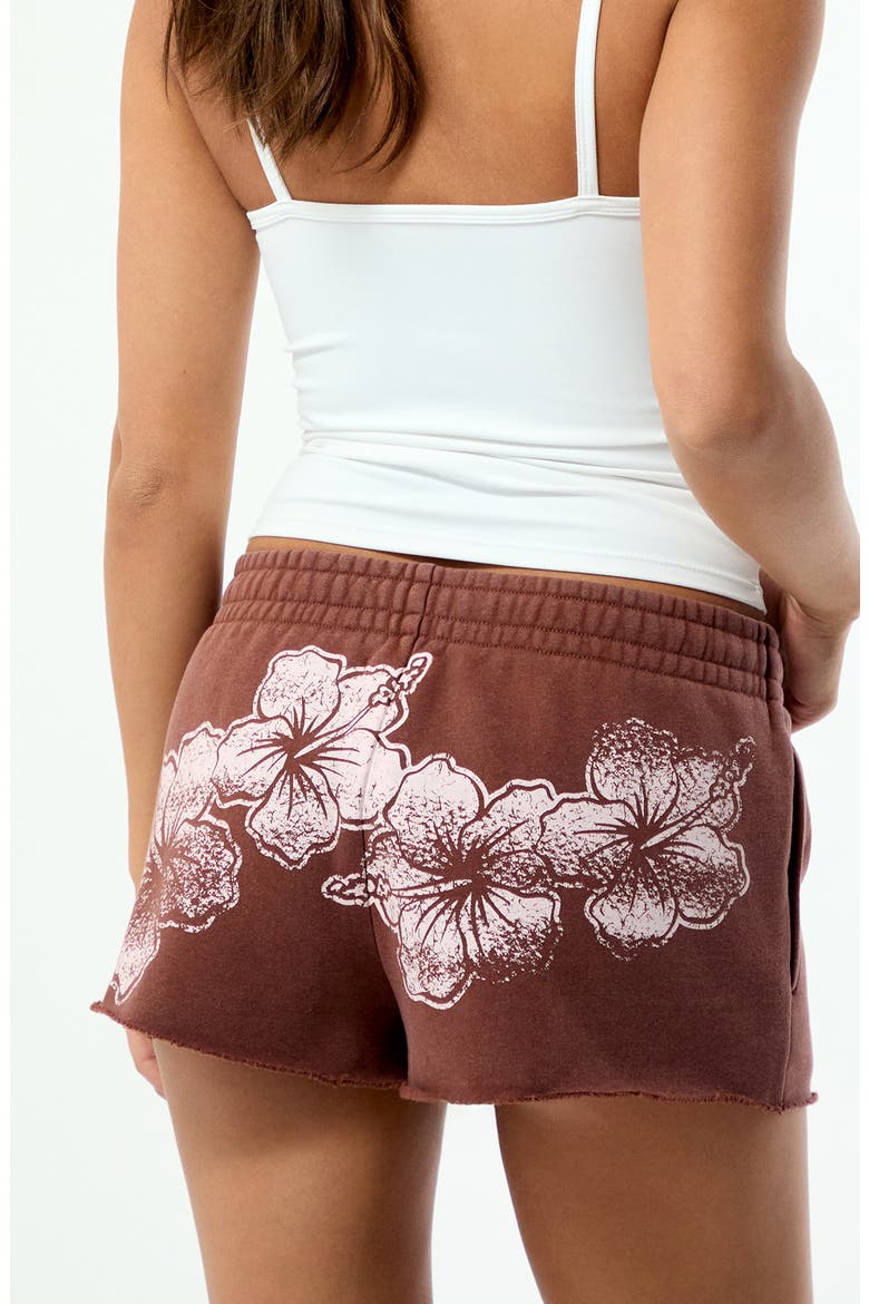 Hibiscus Core Micro Shorts, Alternate, color, BROWN