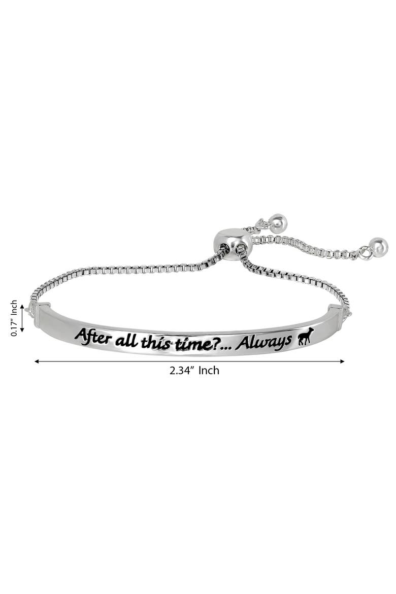 Snape's Silver Plated Love Always Bar Lariat Bracelet, 8.5", Alternate, color, Silver