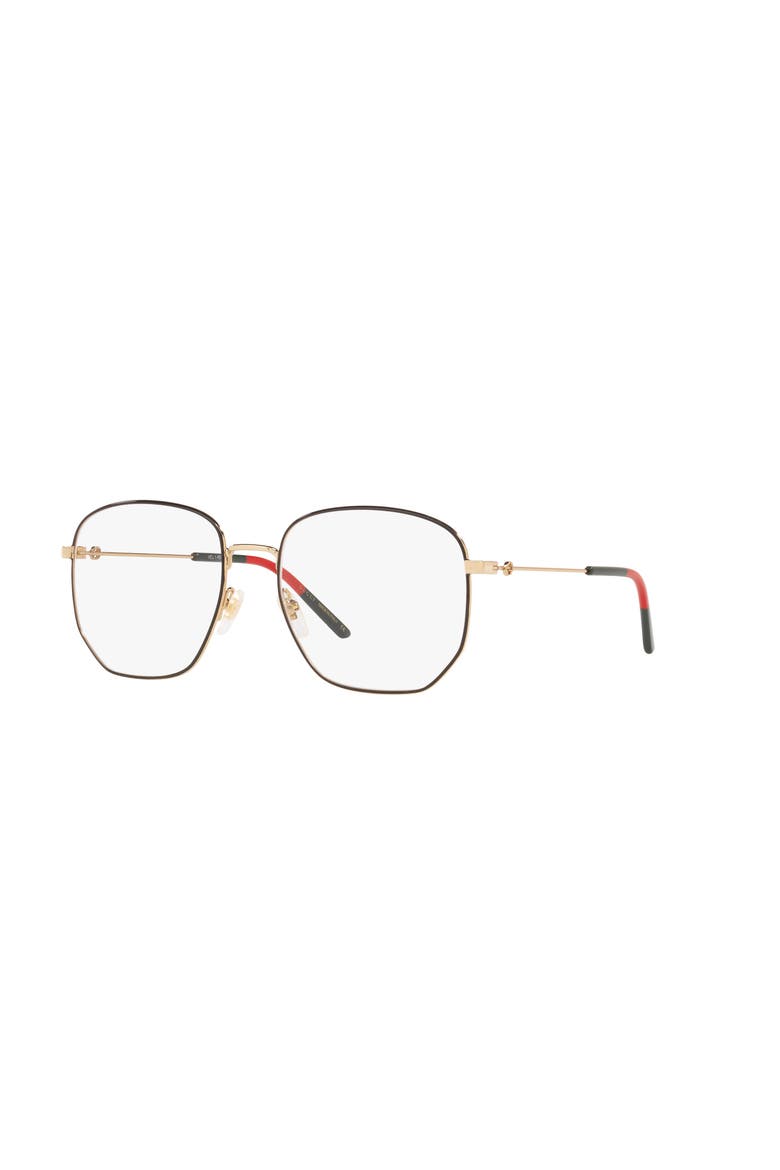 56mm Rectangle optical glasses, Main, color, Gold/ Black