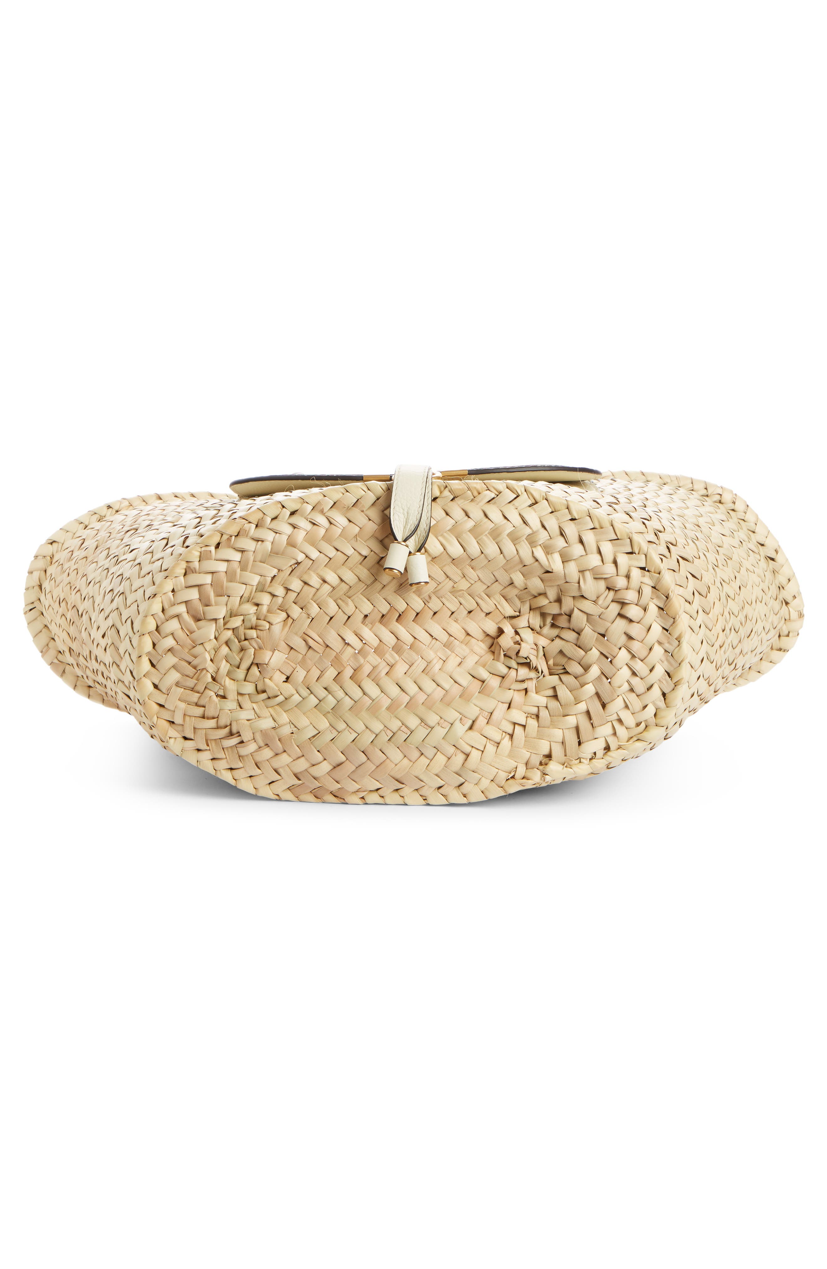 Medium Marcie Leather & Raffia Tote, Alternate, color, NATURAL WHITE