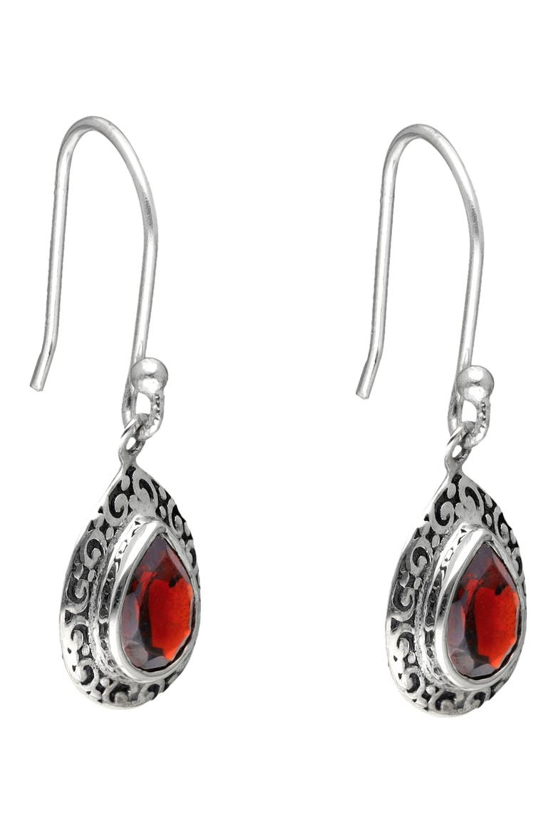 Garnet Drop Earrings, Alternate, color, RED