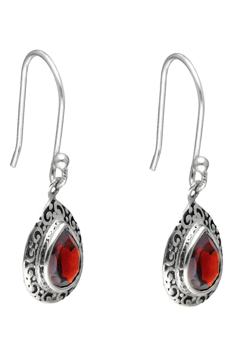 YS GEMS Garnet Drop Earrings, Alternate, color, Red