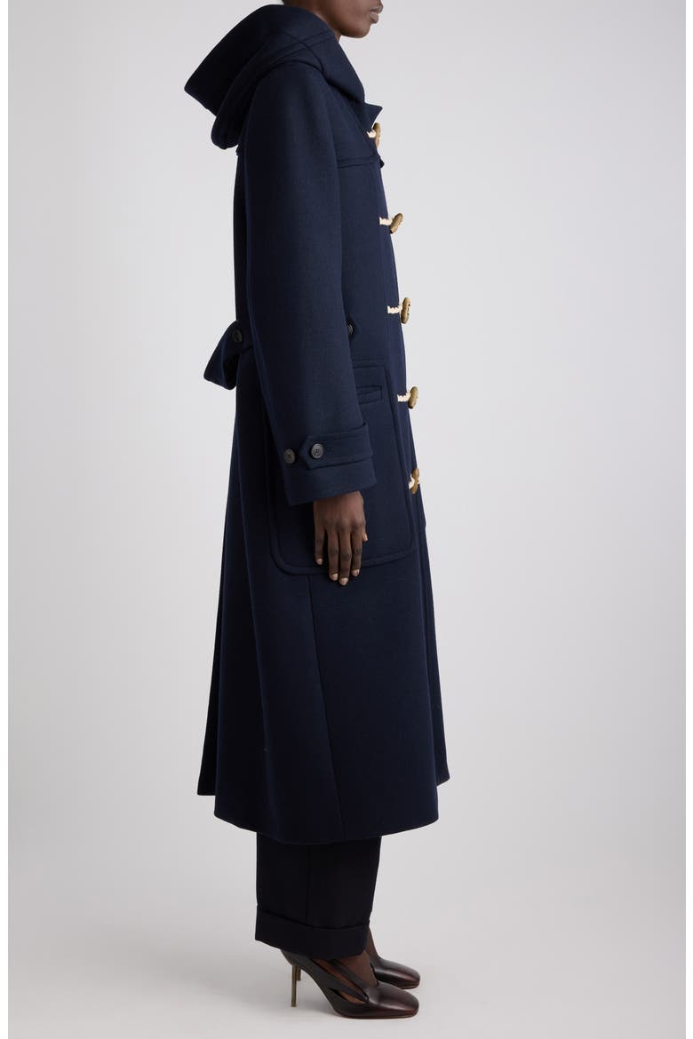 Ruffle Floral Gobelin Coat, Alternate, color, NAVY