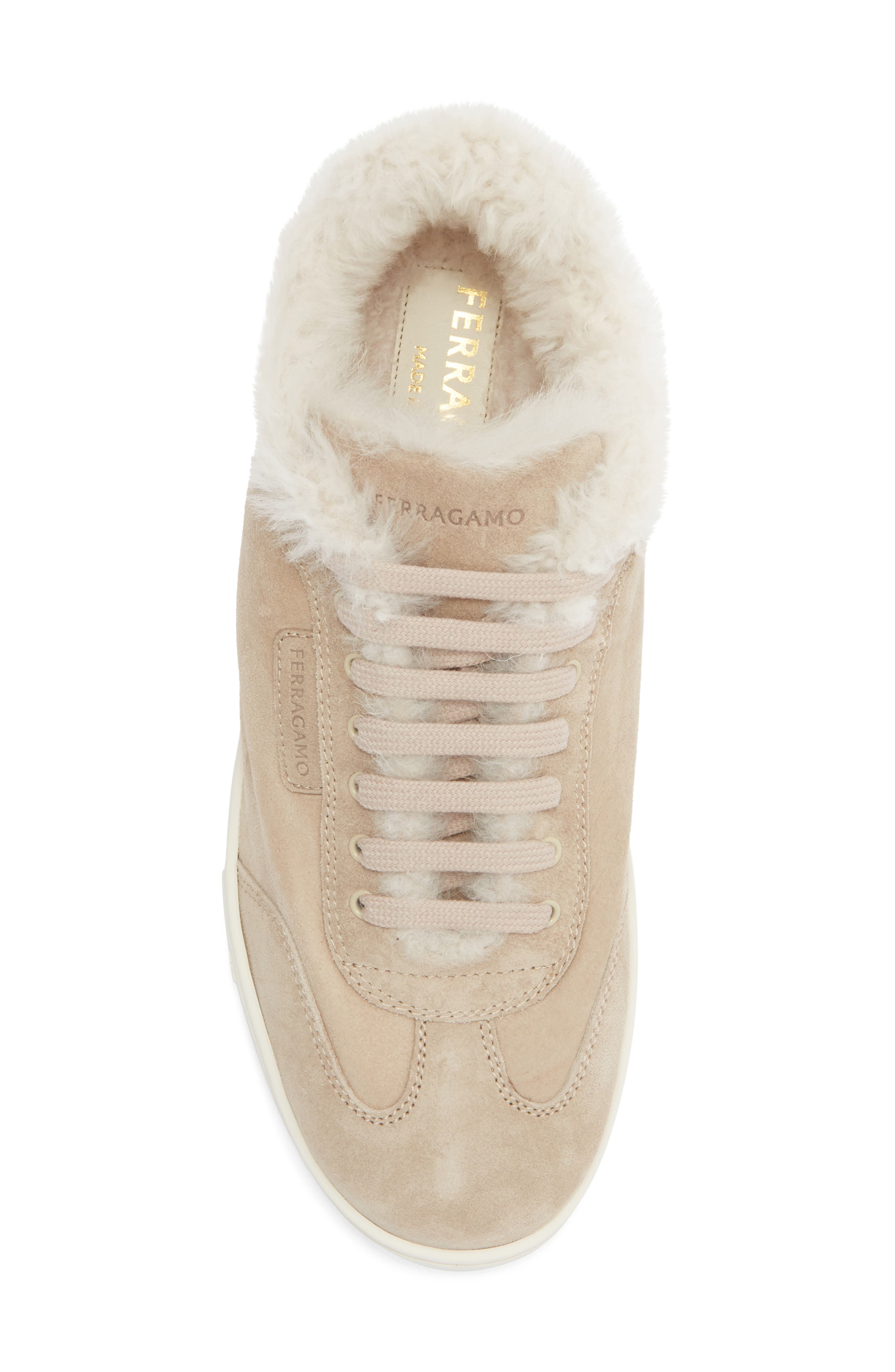 FERRAGAMO Thea Low Top Sneaker, Alternate, color, Merinillo Velour Do Mascarpone