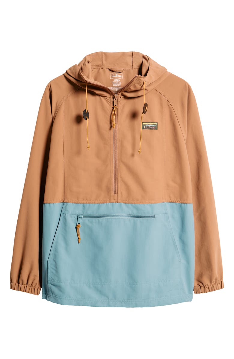L.L.Bean Mountain Classic Water Resistant Colorblock Anorak, Alternate, color, Golden Ash/Cadet Blue