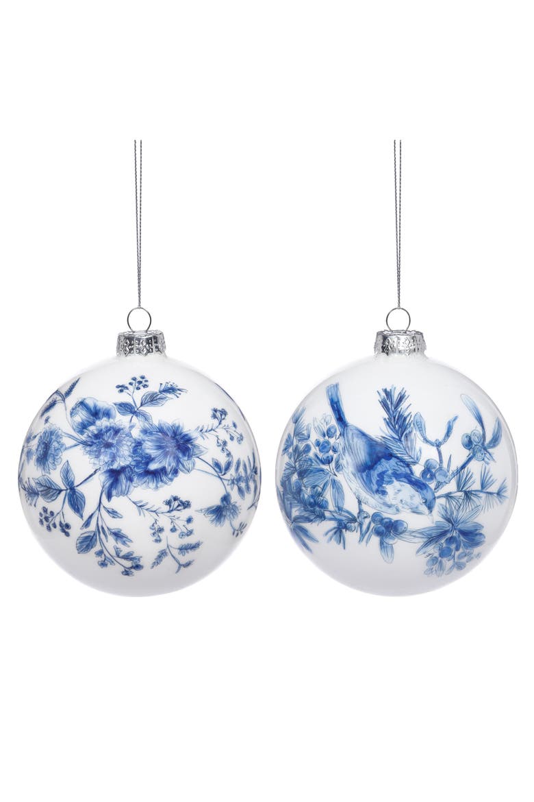 Chinoiserie Ball Ornament, Set of 6, Main, color, Blue