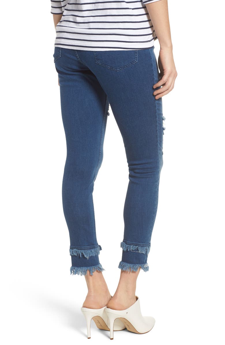 Zeza B by Hue Shipwreck Distressed Denim Leggings, Alternate, color, 