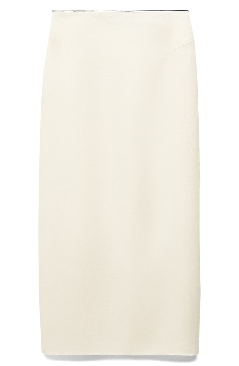 MANGO Back Slit Linen Skirt, Alternate, color, 