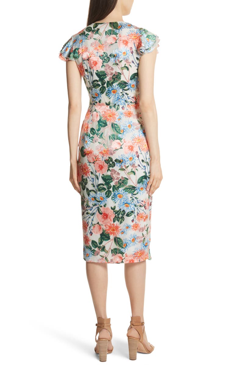 Alice + Olivia Garnet Floral Wrap Dress, Alternate, color,