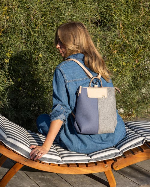 Graf & Lantz Graf Lantz Bedford Merino Wool Midi Backpack In Horizon/granite