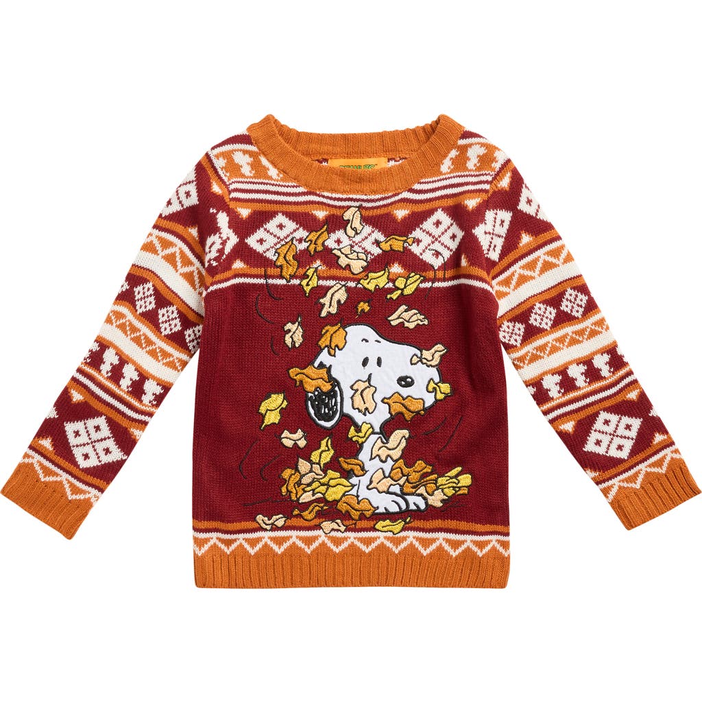 Peanuts Kids' Snoopy Leaf Pile Graphic Sweatshirt In Multi
