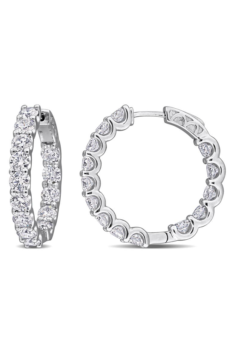 Julianna B. 7ct. t.w. Lab-Grown Diamond Hoop Earrings 14k, Main, color, White Gold