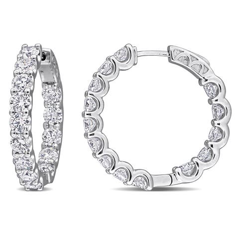 7ct. t.w. Lab-Grown Diamond Hoop Earrings 14k