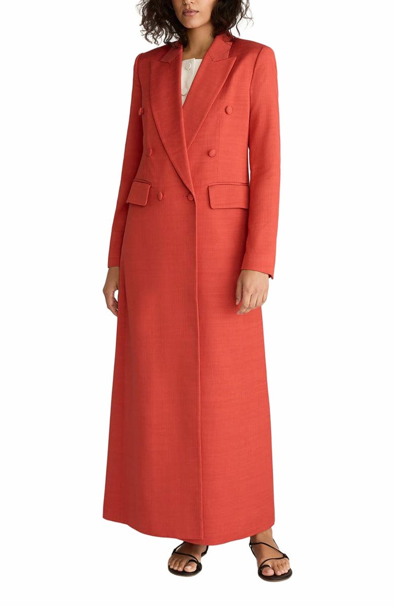 Rebecca Taylor Viscose Slub Blazer Coat, Main, color, Apricot