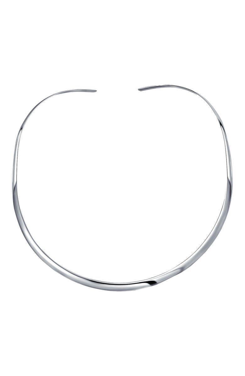 BLING JEWELRY Sterling Silver Slider Choker Necklace, Main, color, Silver