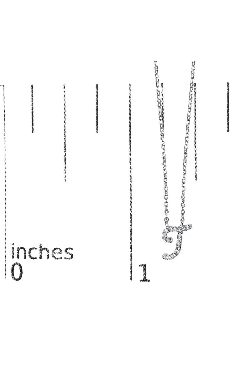 10K Gold Diamond Accent  A-Z Initial Script Style Pendant Necklace, Alternate, color, White | T
