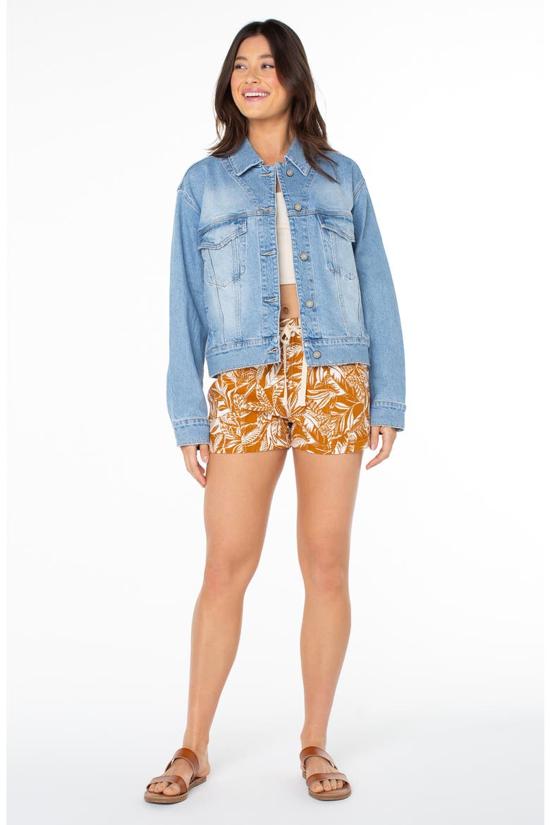 Big Wave Embroidered Denim Jacket, Alternate, color, FIN-TASTIC