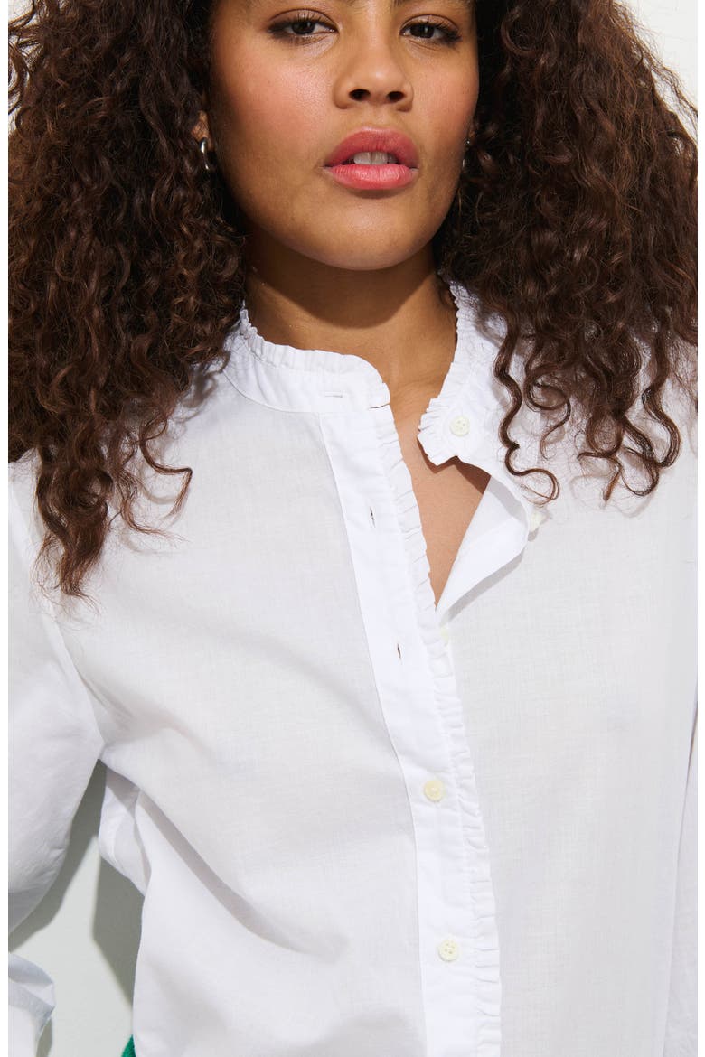Yves Ruffle Shirt, Alternate, color, WHITE