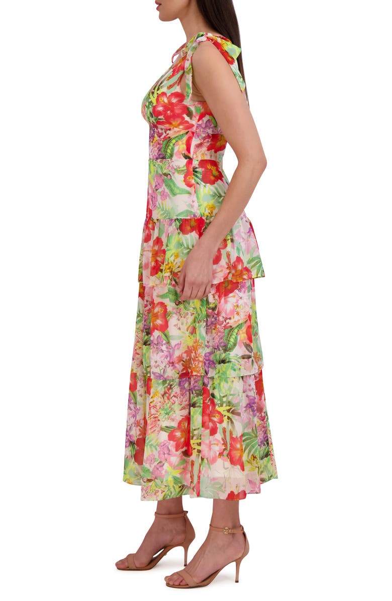 Julia Jordan Floral Tie Strap Tiered Maxi Dress, Alternate, color, 