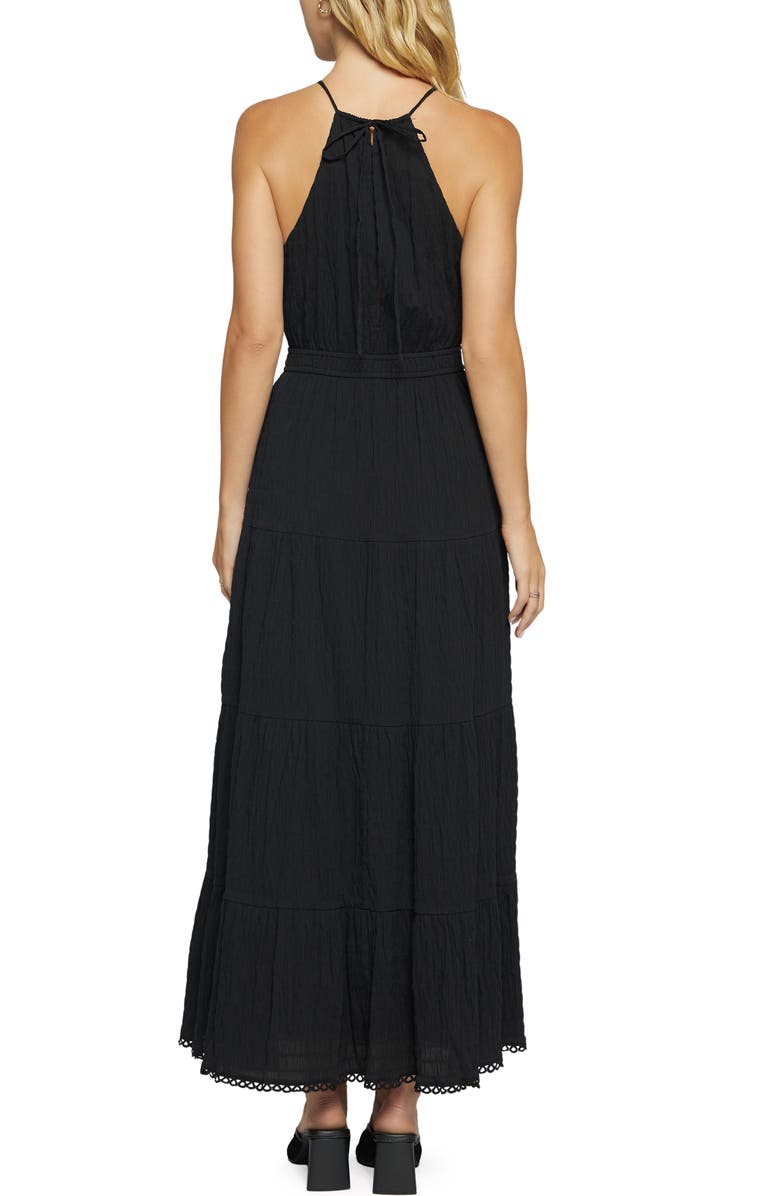 Lost + Wander Bella Luna Crushed Tiered Maxi Dress, Alternate, color, Black