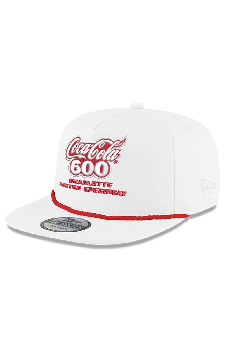 Men's New Era White Jeff Gordon Coca-Cola 600 First Win Golfer Adjustable Hat, Main, color, White