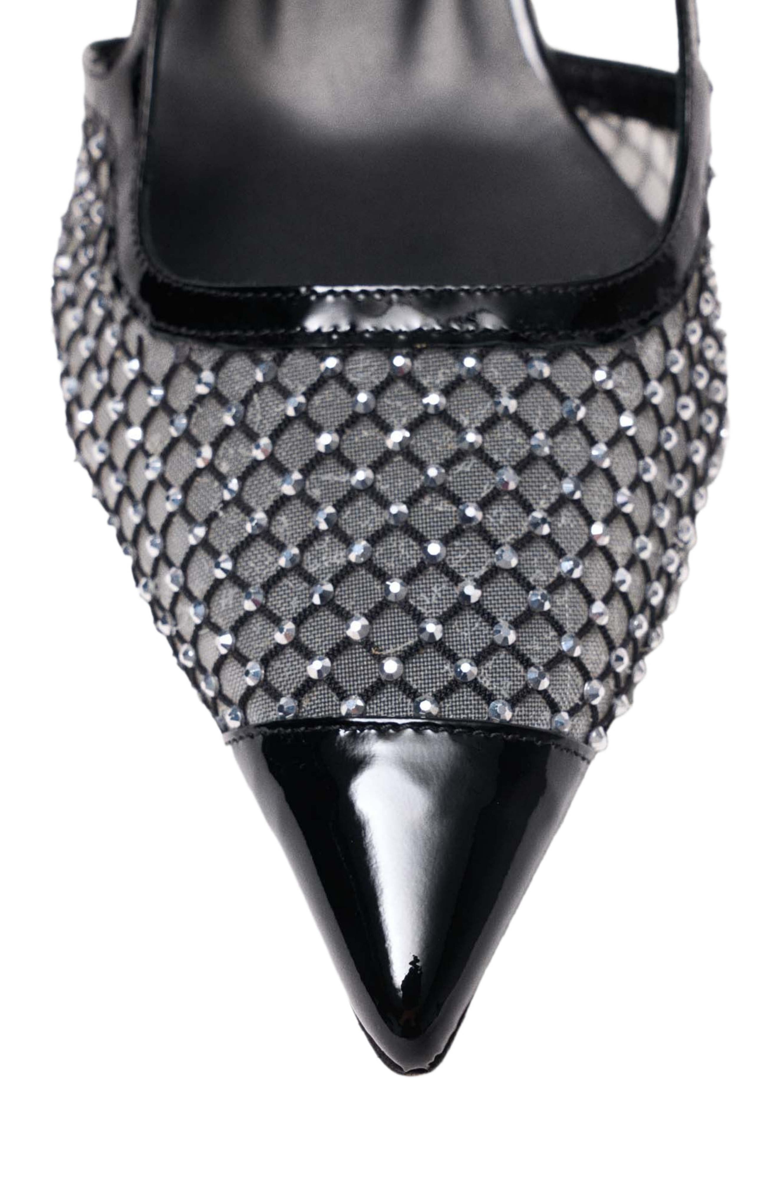 Rhinestone mesh pumps, Alternate, color, Black