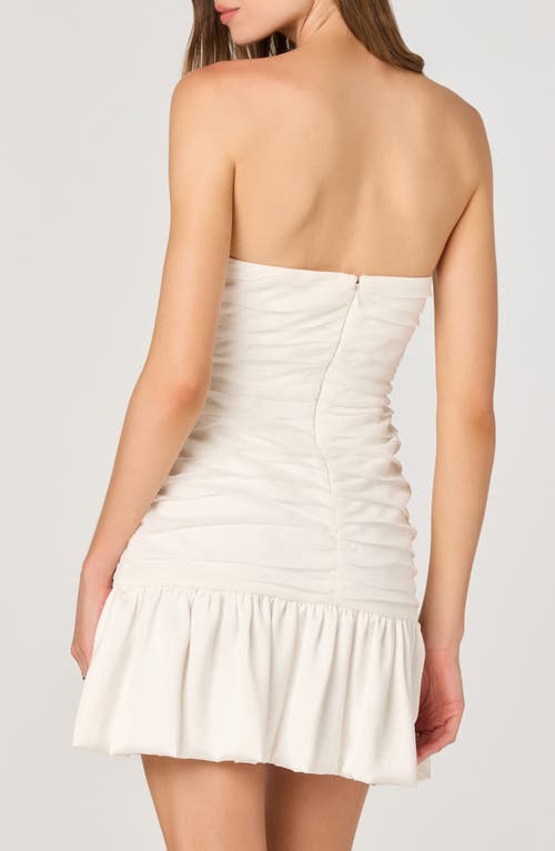 Astr The Label Bubble Hem Strapless Minidress In White
