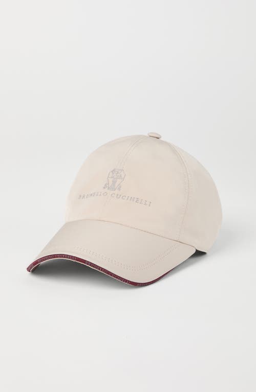 Brunello Cucinelli Water-resistant Microfibre Embroidered Baseball Cap In Neutral