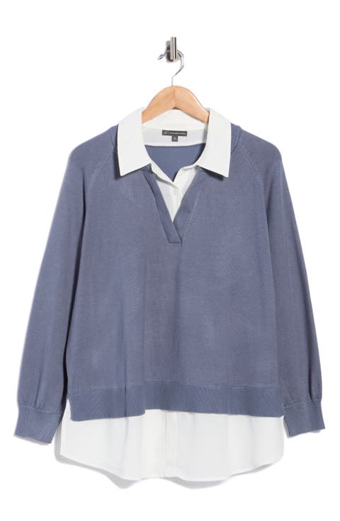 V-Neck Twofer Sweater