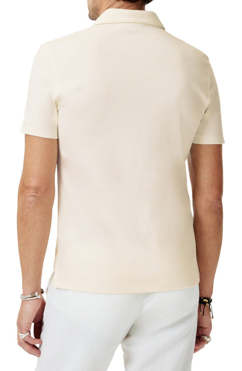 John Varvatos Hague Foliage Jacquard Polo, Alternate, color, Natural