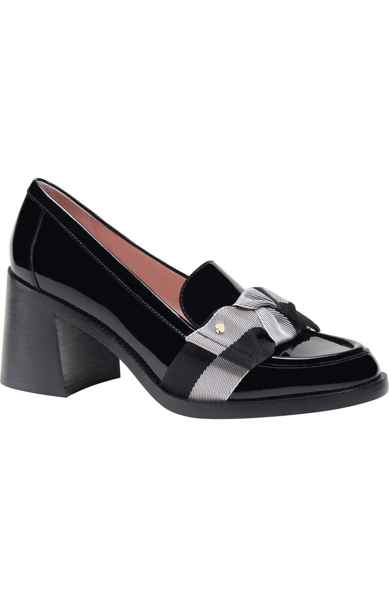 Kate Spade New York leandra block heel loafer, Main, color, Black Multi.