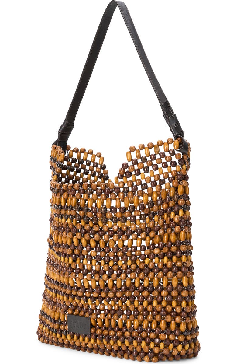 STAUD Drift Wood Bead Shoulder Bag, Alternate, color, Multi Wood Beads