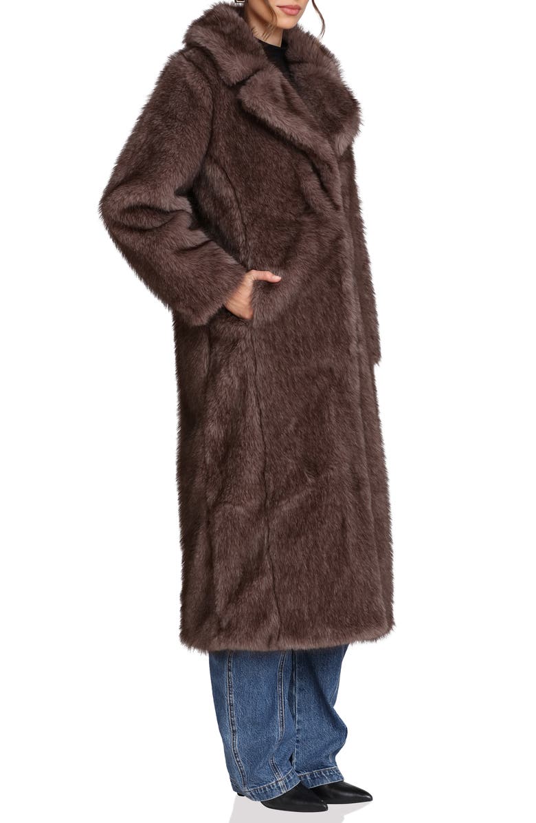 Avec Les Filles Faux Fur Longline Coat, Alternate, color, Espresso Mink