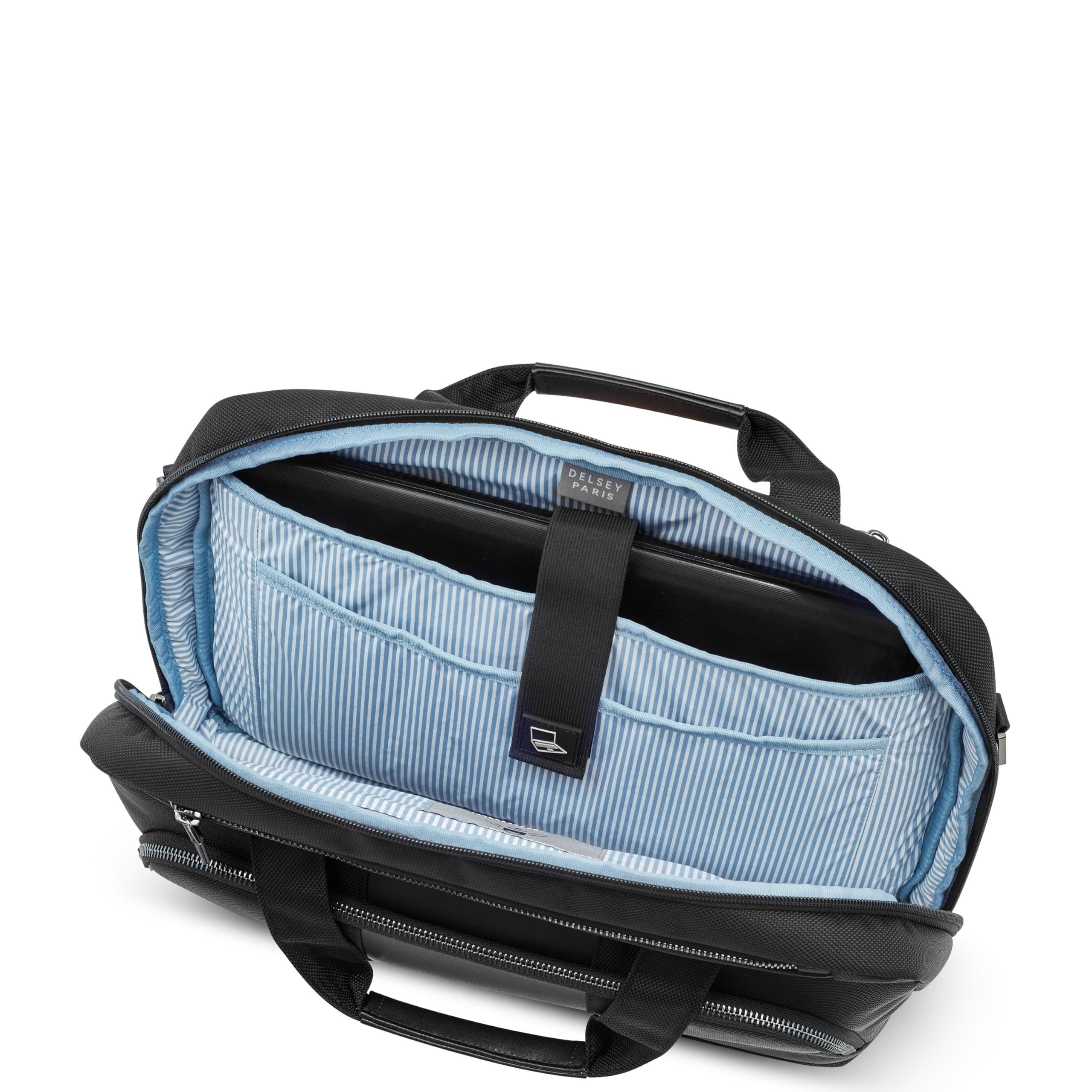 Delsey Paris Wagram Briefcase with Laptop Sleeve, Alternate, color, Black