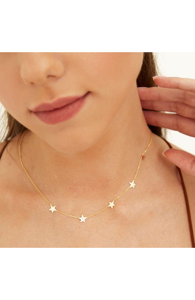 Spero London Star Sterling Silver Station Necklace, Alternate, color, Gold