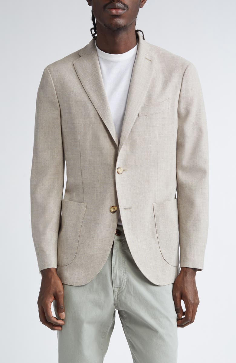 Boglioli Wool Hopsack Sport Coat, Main, color, Beige