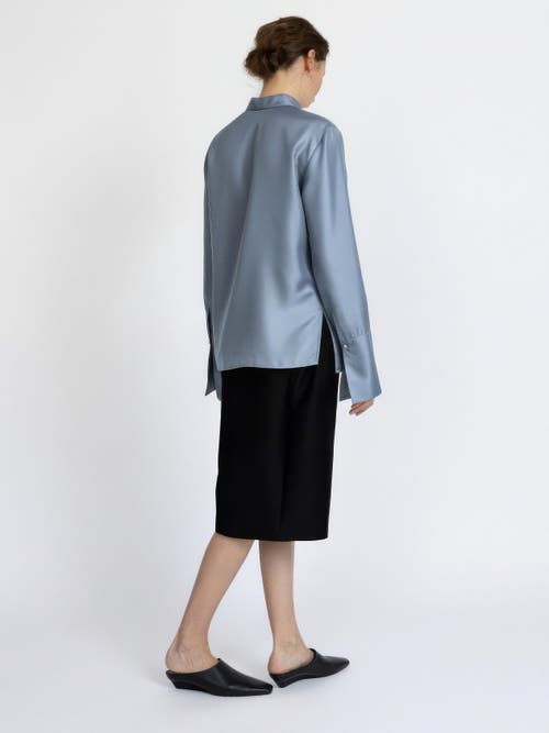 Alas Silk-wool Blend Fitted Shirt In Blue