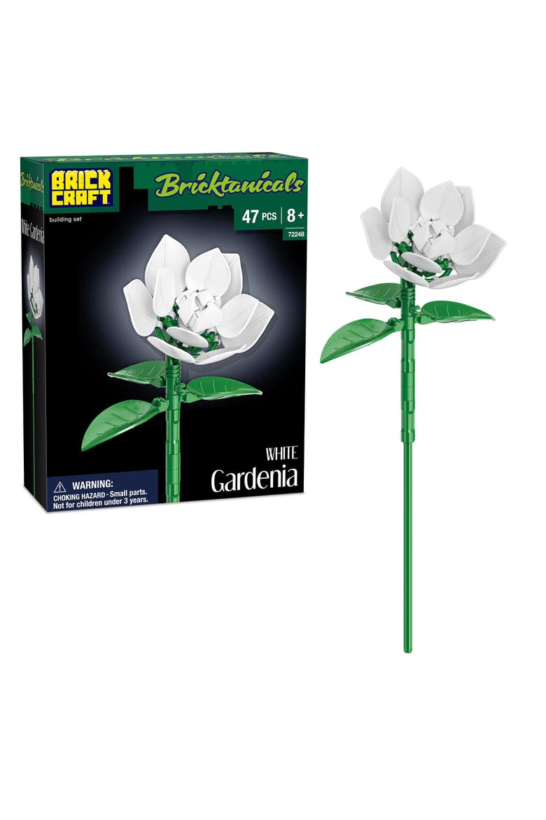 Bricktanicals White Gardenia Building Set, Main, color, White