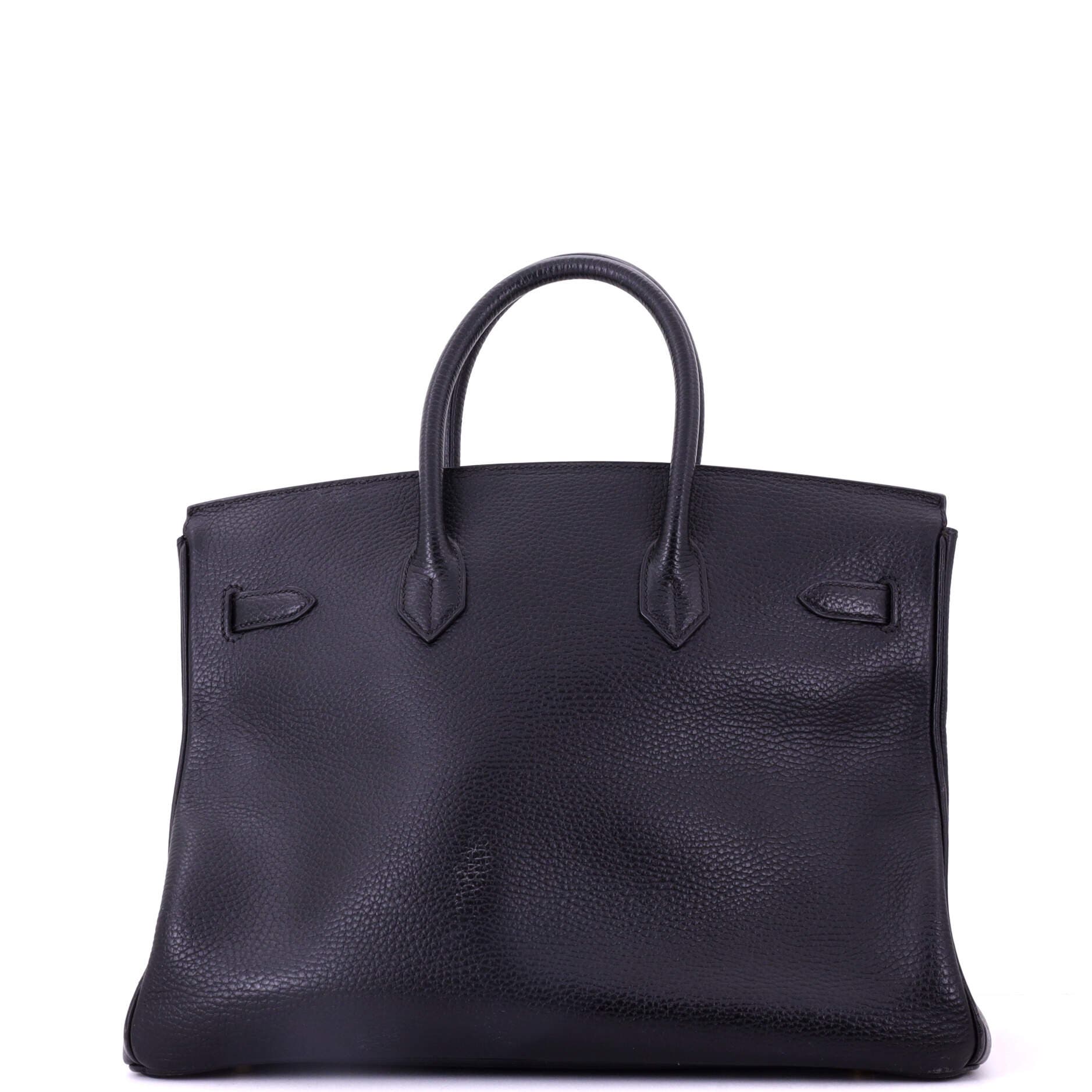 Pre-Owned Hermes Birkin Handbag Black Ardennes with Gold Hardware 35, Alternate, color, Noir