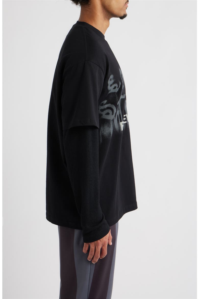 Forever Graphic Layered T-Shirt, Alternate, color, BLACK