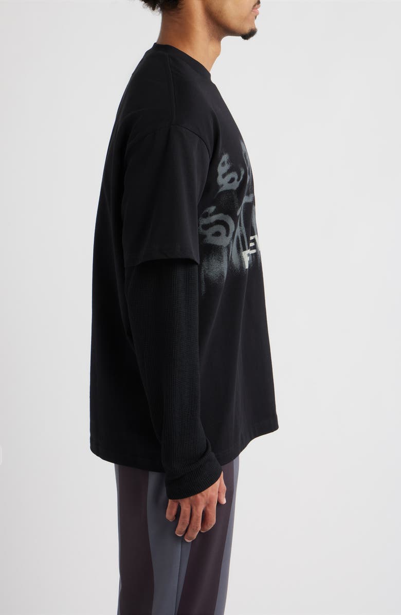 SANTO STUDIO Forever Graphic Layered T-Shirt, Alternate, color, Black