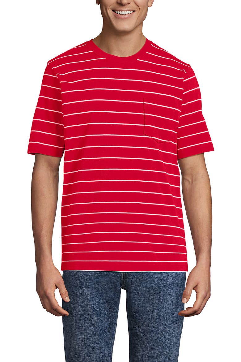 Super-T Short Sleeve T-Shirt with Pocket, Main, color, Compass Red/White Stripe