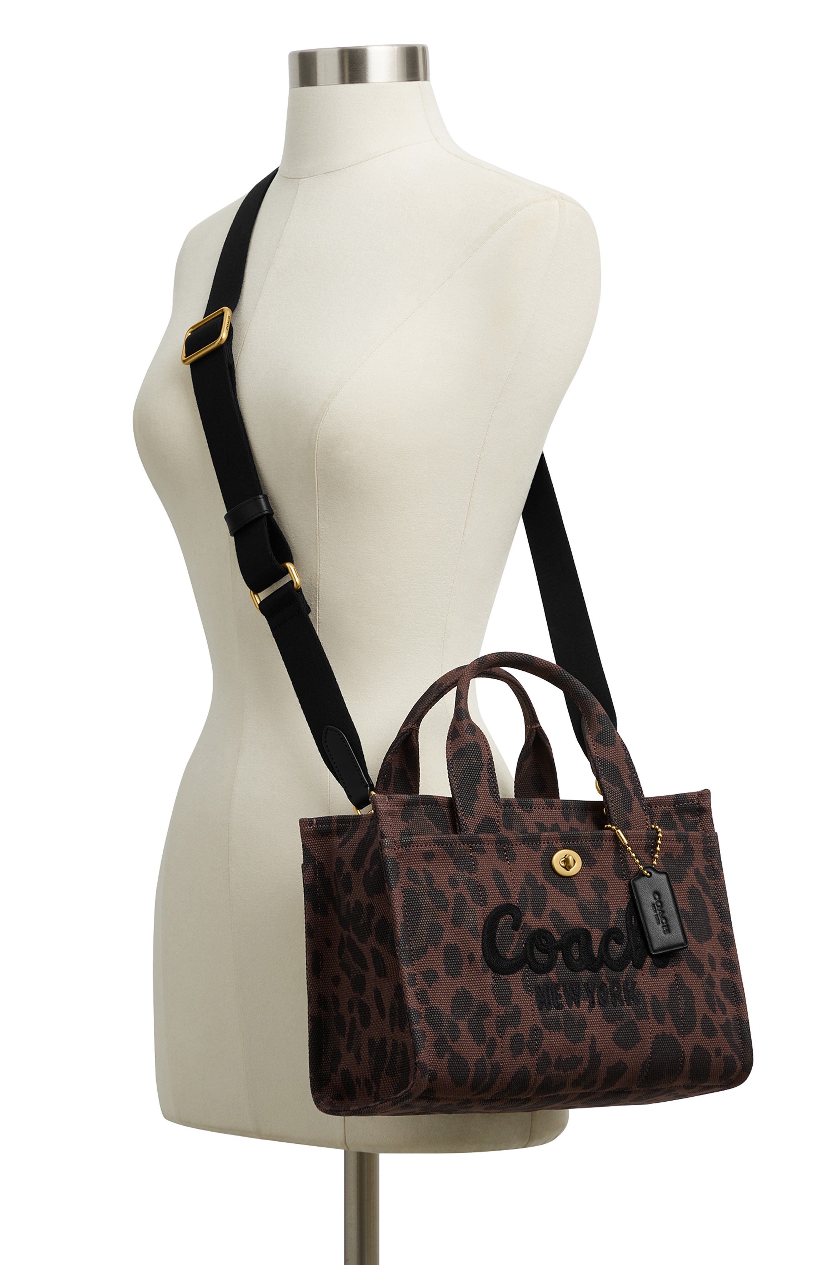 COACH Small Varsity Leopard Print Canvas Tote, Alternate, color, 