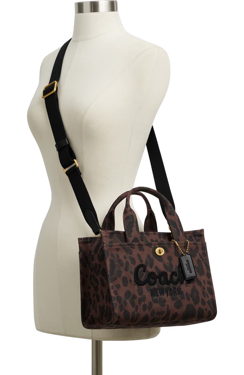 COACH Small Varsity Leopard Print Canvas Tote, Alternate, color,
