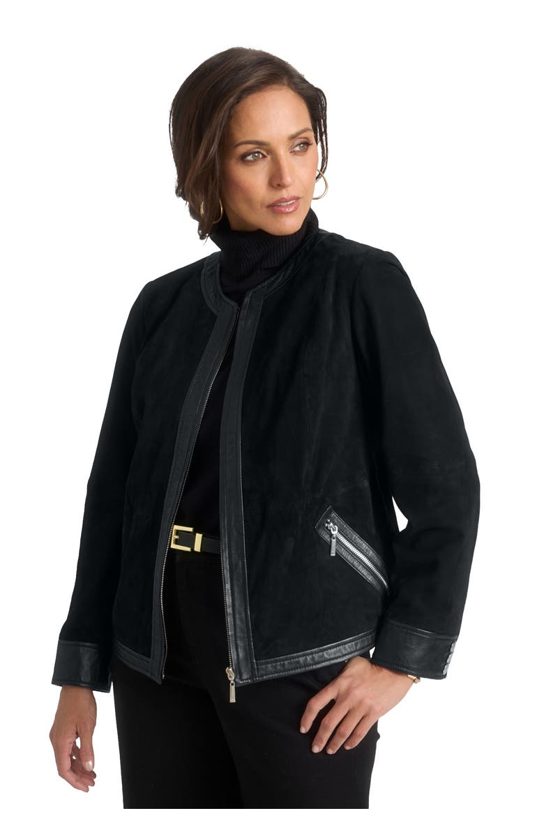 Jessica London Suede Lady Jacket, Main, color, 