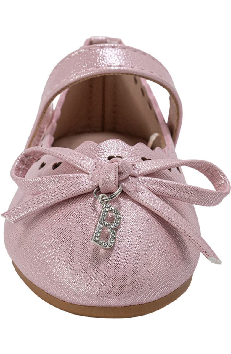 bebe Gigi Heart Perforated Mary Jane Flat, Alternate, color, Light Pink